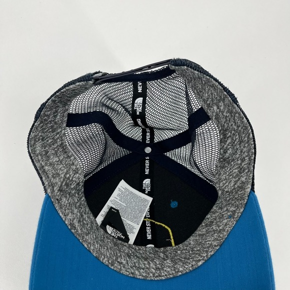 The North Face Snapback Hat Adult One Size Blue Patch Logo Trucker Mesh‎ - Picture 7 of 8
